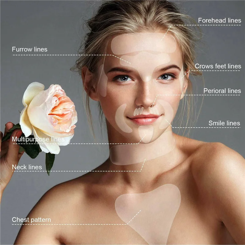 UNCL, 33 Uds., pegatina reutilizable de silicona para eliminar arrugas, cara, frente, cuello, pegatina para ojos, almohadilla antienvejecimiento, parche para el cuidado del levantamiento de la piel