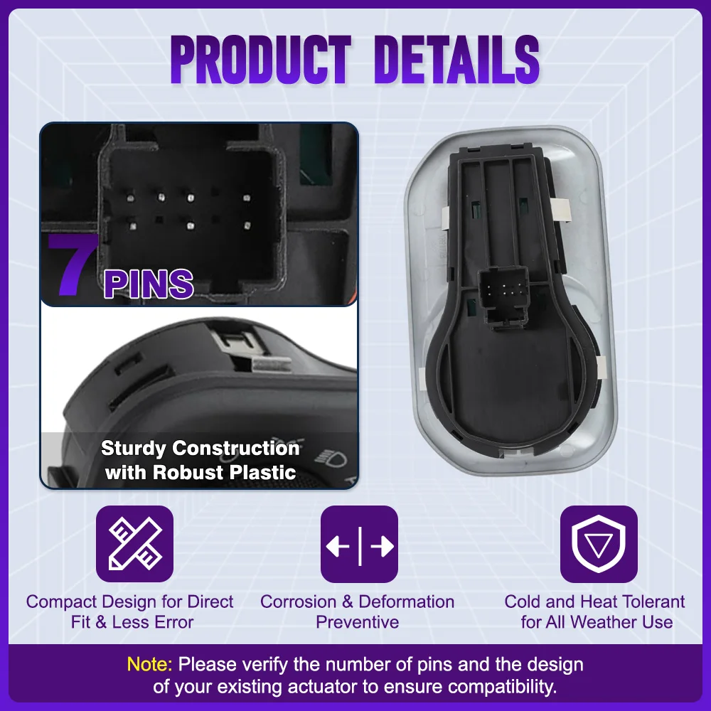 مفتاح التحكم في المصباح مع وظيفة تلقائية لـ Ram 1500 2500 3500 2019 2020 2021 2022 2023 2024 68401933AA 68401933AB