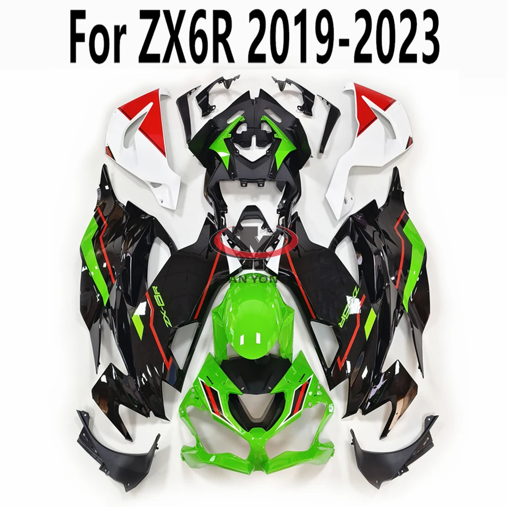 

Full Fairing Kit For Kawasaki ZX6R ZX 6R 636 2019-2020-2022-2023 Bodywork Cowling 2021 New Green Black Red Print Injection