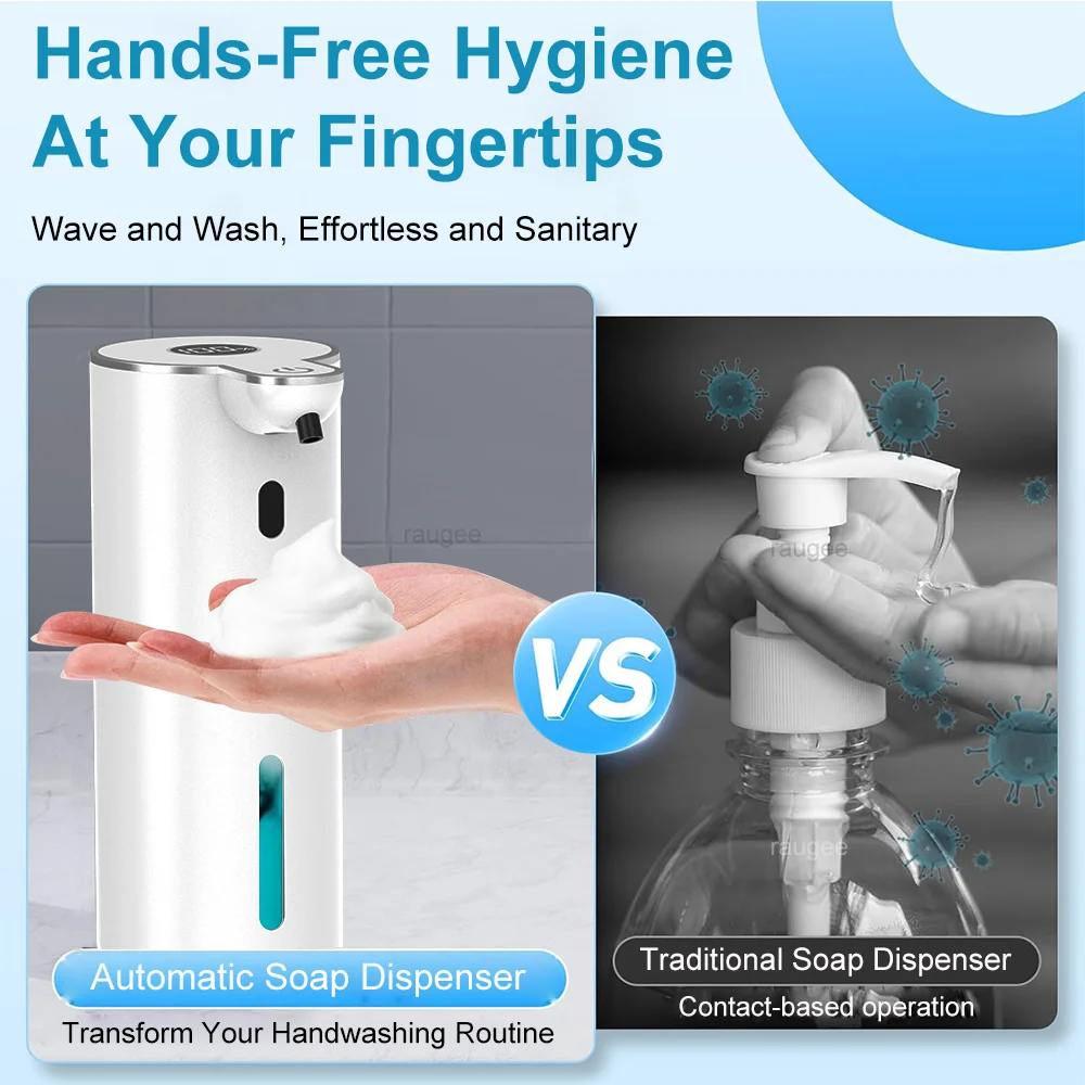 Automatic Foam Soap Dispenser Touchless Infrared Sensor Hand Free Soap Hand Sensor Dispenser Smart Foam Machine USB Rechargeable