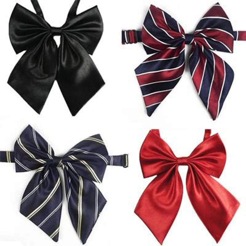 New Bow Ties For Women Men Solid Color Bowknot Neck Tie School Uniform Collar Butterfly Cravats Casual Party Banquet Neckwear