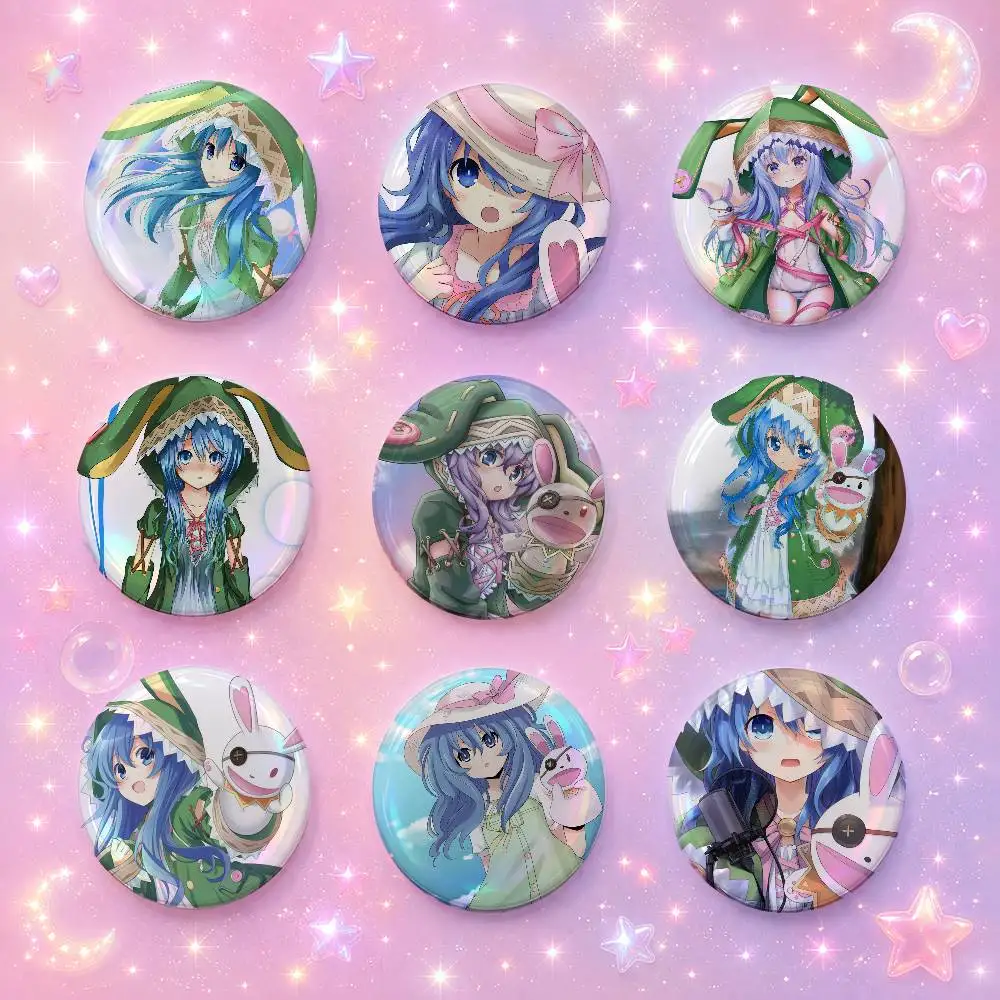 Anime Da-te A Live Yo-s-s-hino-s- Cute Cool Round Pin Badge Set For Music Cartoon Fans Backpack Denim Jacket Hat Decoration