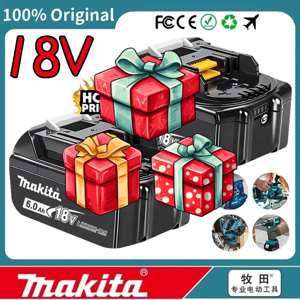 

For Makita 100% New Makita 18V 6.0Ah Rechargeable Battery ,BL1830 BL1840 BL1840B BL1850BL1830B BL1850B Power Tools Battery