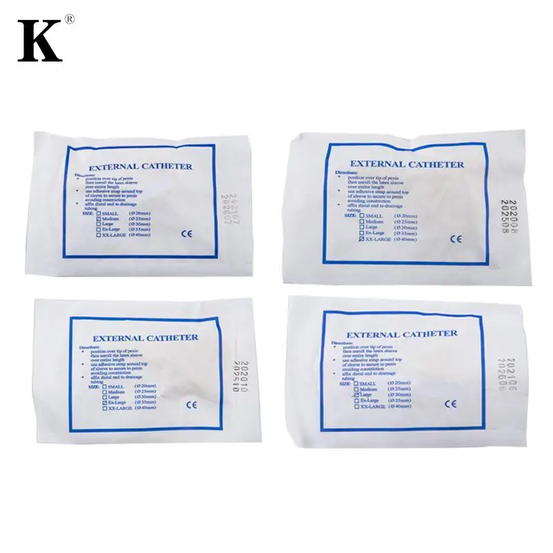 5pcs/1pcs 25-40mm Male External Catheter Disposable Urine Collector Latex Urine Bag