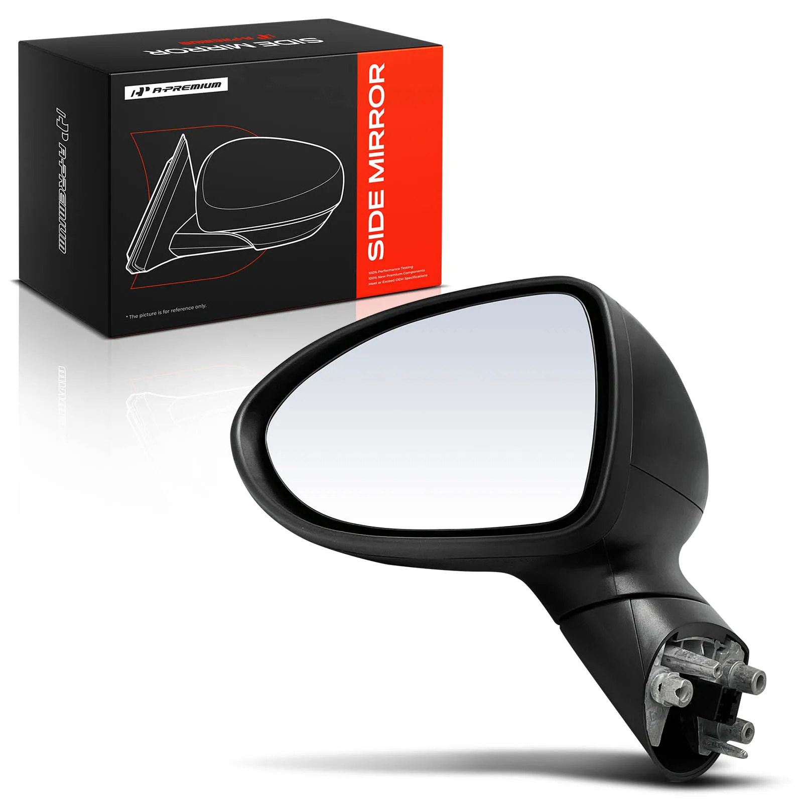 A-Premium Driver Side Power Door Mirror for Kia Rio 2012-2014 Power Folding Turn Signal Light Heated Smooth Black