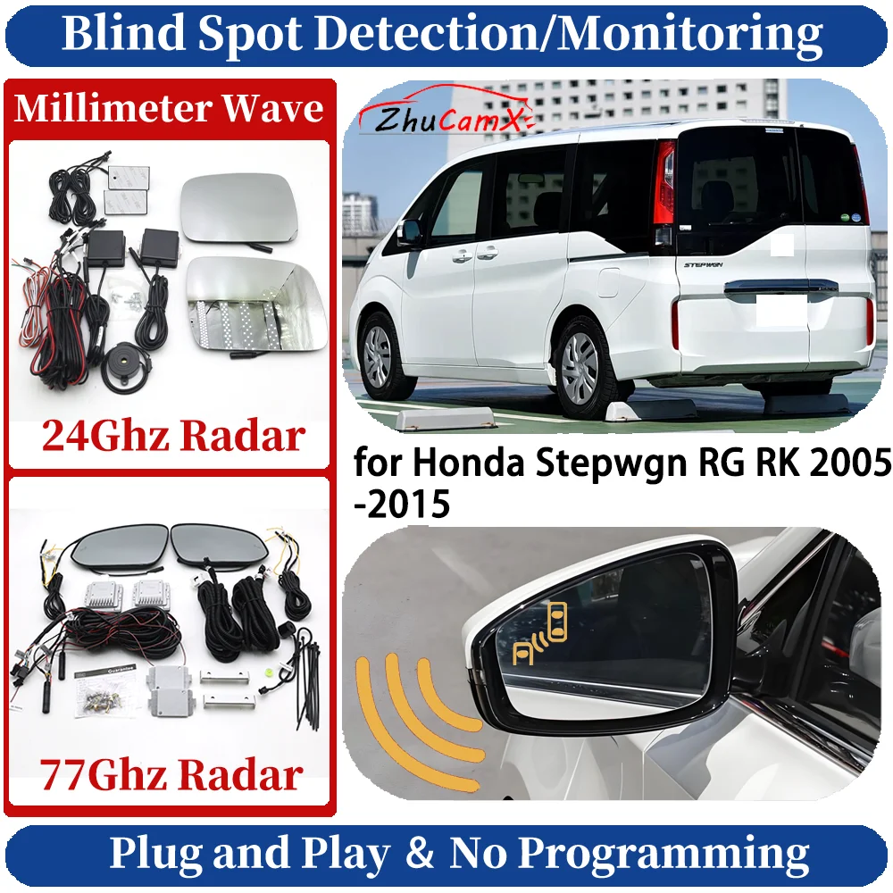Blind Spot Monitoring/Detection System for Honda Stepwgn RG RK 2005-2015 Night Driving Side Lane Change Warning Light Assist