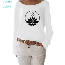 Buddha Buddhism Om Zen Meditation print T Shirt  Women Long Sleeve Funny Autumn Cotton Tshirt Streetwear Women Casual Tee Tops