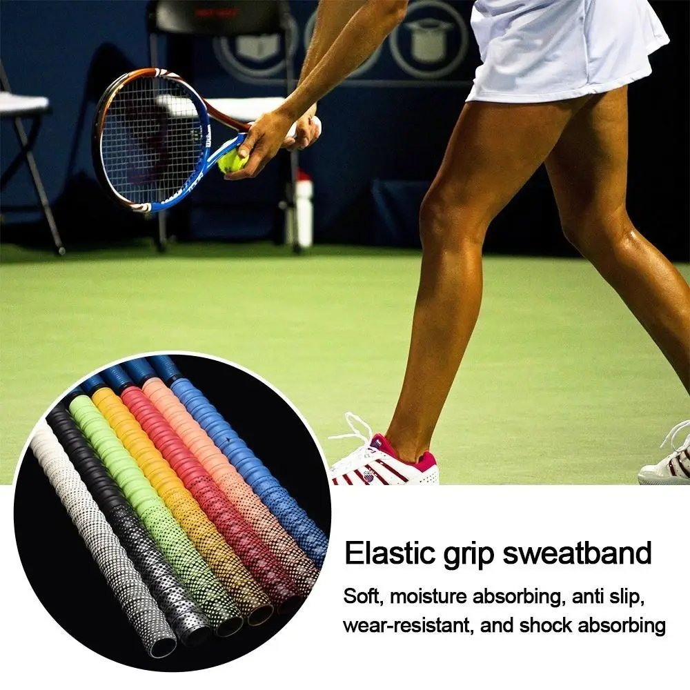 180cm Anti-Slip Fishing Rod Sweatband Wear-resistant Gradient Colorful Tennis Racket Grip Tape Thickened Elastic