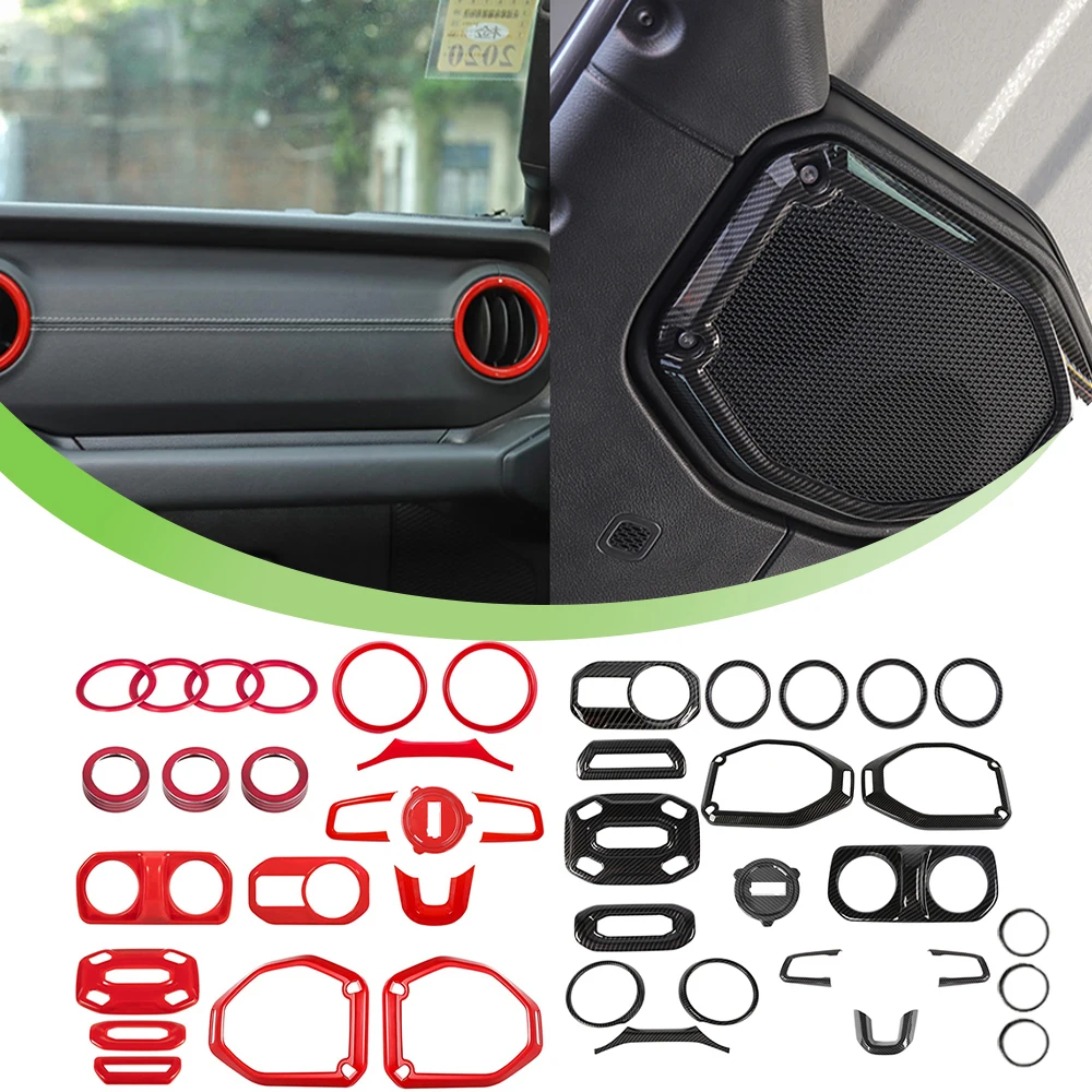 Car Navigation Speaker Cover Trim Kits for Jeep Wrangler JL 2018 2019 Gladiator JT 2020 2021 2022 2023 Interior Accessories