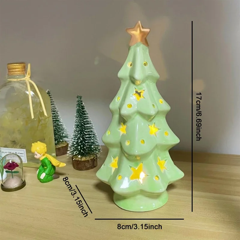 Creative and cute ceramic bow bell star Christmas tree ceramic ornaments, home Christmas decorations, Christmas decoration gifts