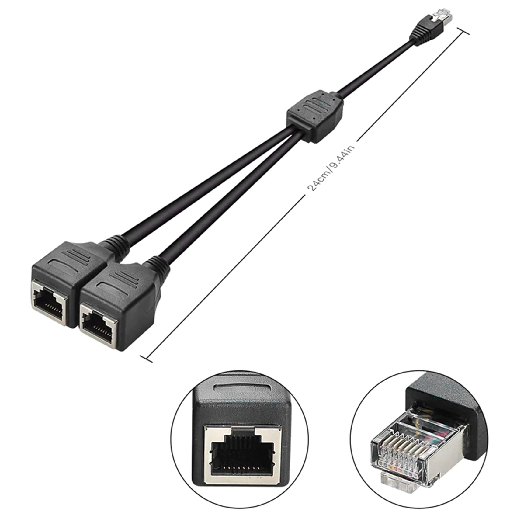 Superior-3X RJ45 1 Male To 2 Female Ethernet Splitter Cable For Super Cat5, Cat6, LAN Ethernet Network Extension Cable Adapter
