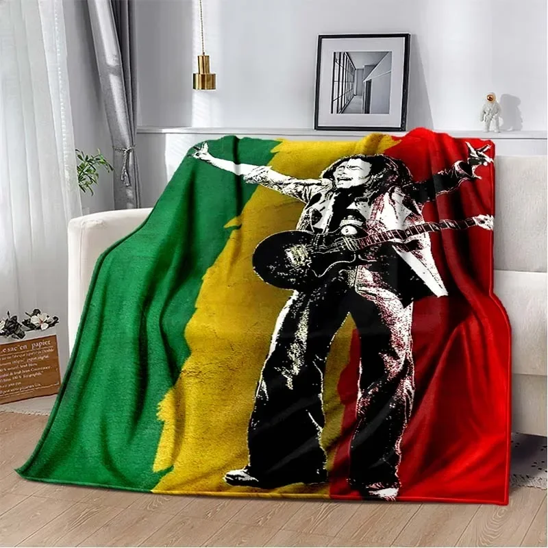 

Reggae Singer Bob Marley Weed Print Blanket sofa Soft Adult Warm Throw Blanket Travel Throw Blanket ，fans warm gift