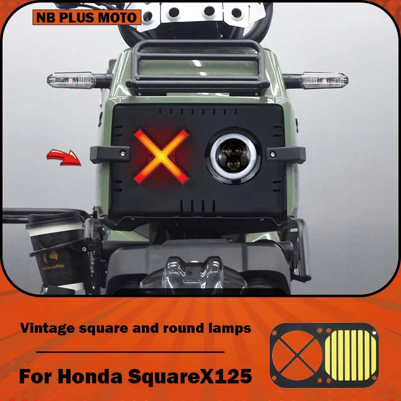 【Premium】For Honda Square X125 retro square and round headlights, LED headlights, high and low beams