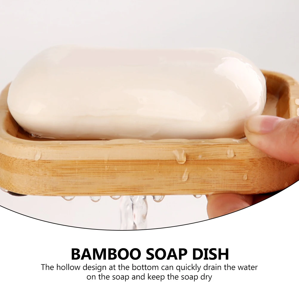 

Bamboo Holder Light Smooth Easy Clean Home Hotel Use Storage Case Container Bathroom Soap Tray Bamboo Soap Dish