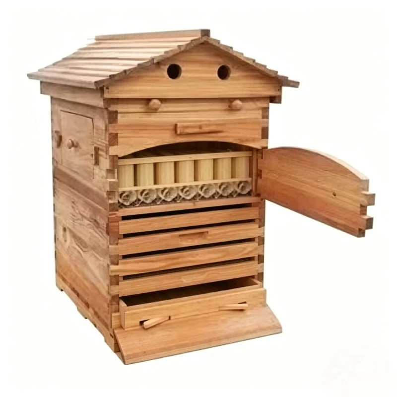 Automatic Bee Hive 7 Frames 2 Boxes Complete Set Beekeeping Equipment for Honey Extraction