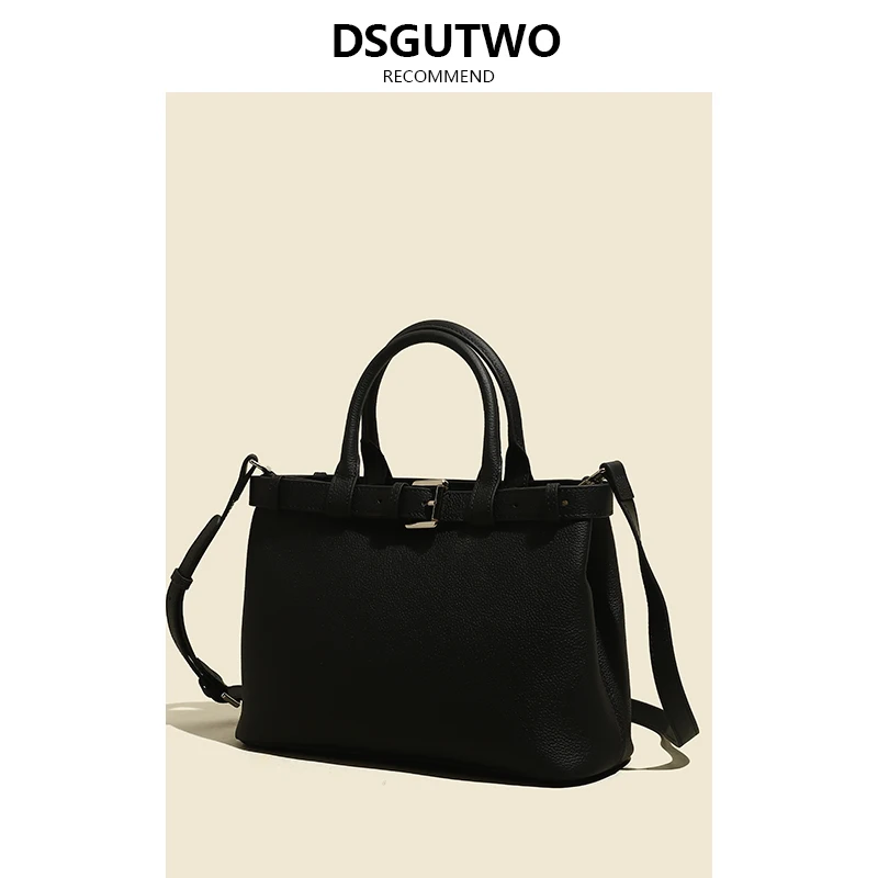 DSGUTWO 2024 New Commuter Borsa a spalla singola in vera pelle Borsa da trasporto in pelle di grande capacità per uomini e donne