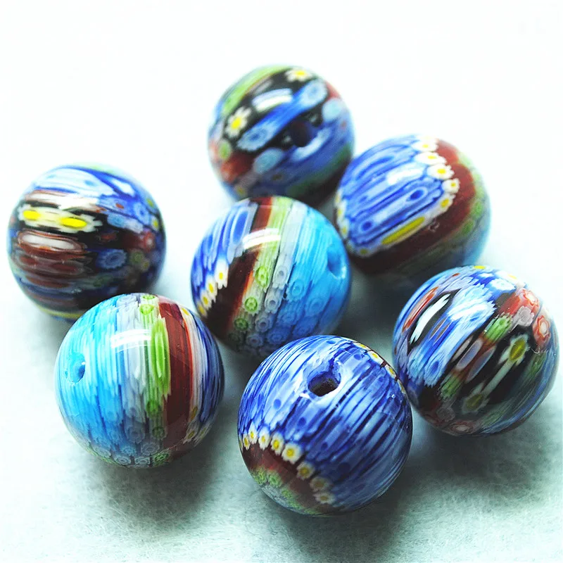 5PCS Hot Italy Murano Glass Matching Beads Size 20MM Round Ball Big Hole 3.0MM DIY Jewelry Findings For Fashion Necklace Designs