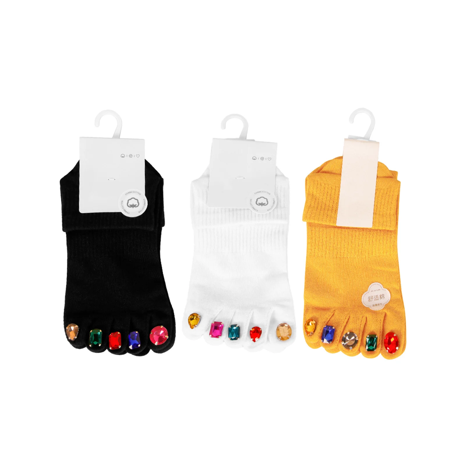 

Diamond socks set with diamond tabi socks (black/white/yellow three colors optional, diamonds randomly sent)