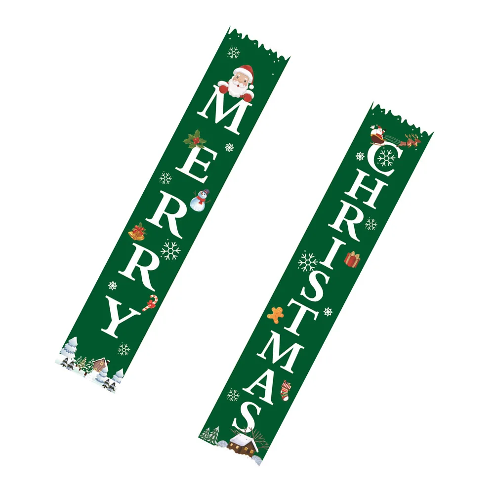 

Christmas Door Merry Banner Xmas Door Hanging Ornament Xmas Hanging Ornament Decor Indoor Outdoor Party Flag Green Holiday