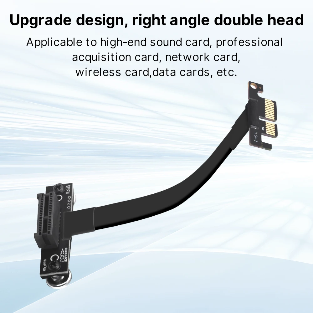 PCIE X1 Riser Cable 90 Degree Right Angle 8Gbps PCIe 3.0 X1 to X1 Extension Cable PCI Express 1x Riser Card Ribbon Extender