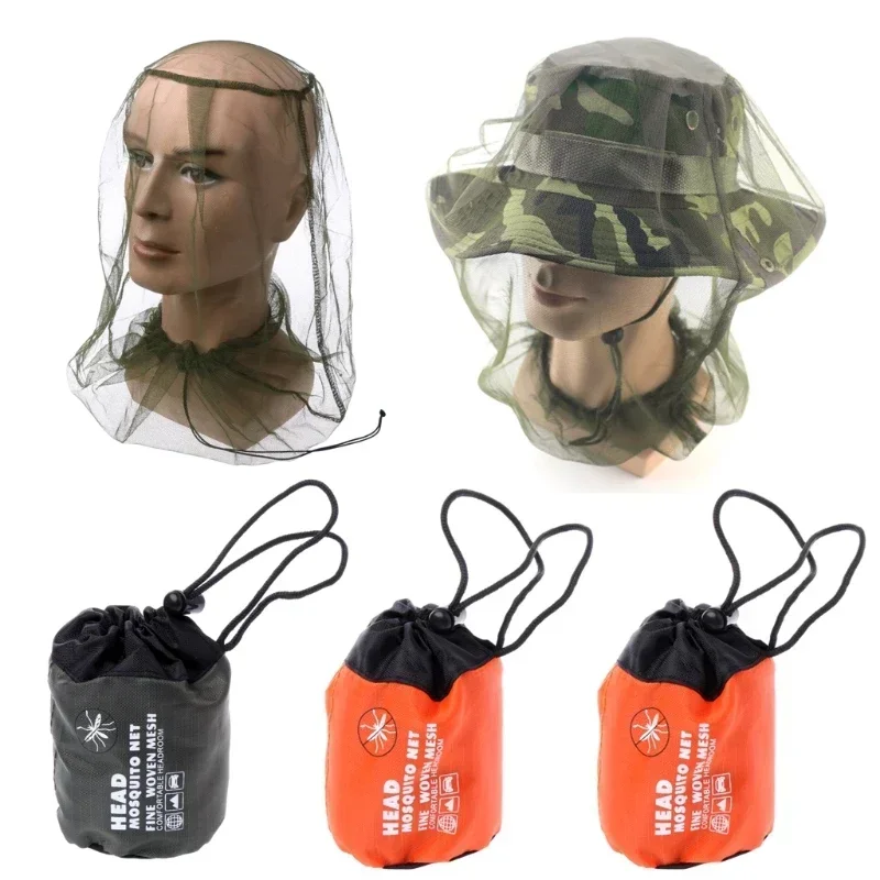 Outdoor Mosquito Head Cover Mesh Net Face Protector Cap Gardening Hat Bee Insect-proof Hat for Travel Hiking Camping Fishing Cap