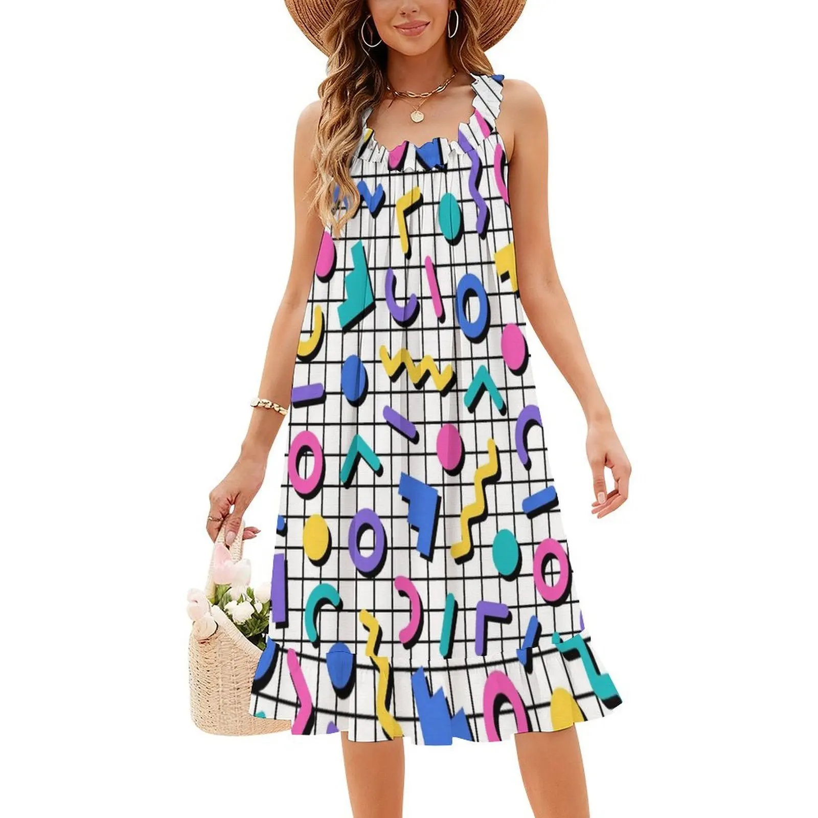 فستان عطلة مثير بنمط ممفيس 638 للنساء فستان قصير لحفلات أعياد الميلاد وحفلات الشاطئ غير تقليدي توني ماجنر فستان رشاشات