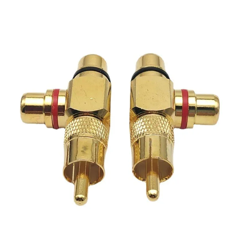 3 way Gold Plated RCA Male to 2 Female RCA Splitter Adapter copper AV Video Audio T Plug RCA Plug R Connector A3