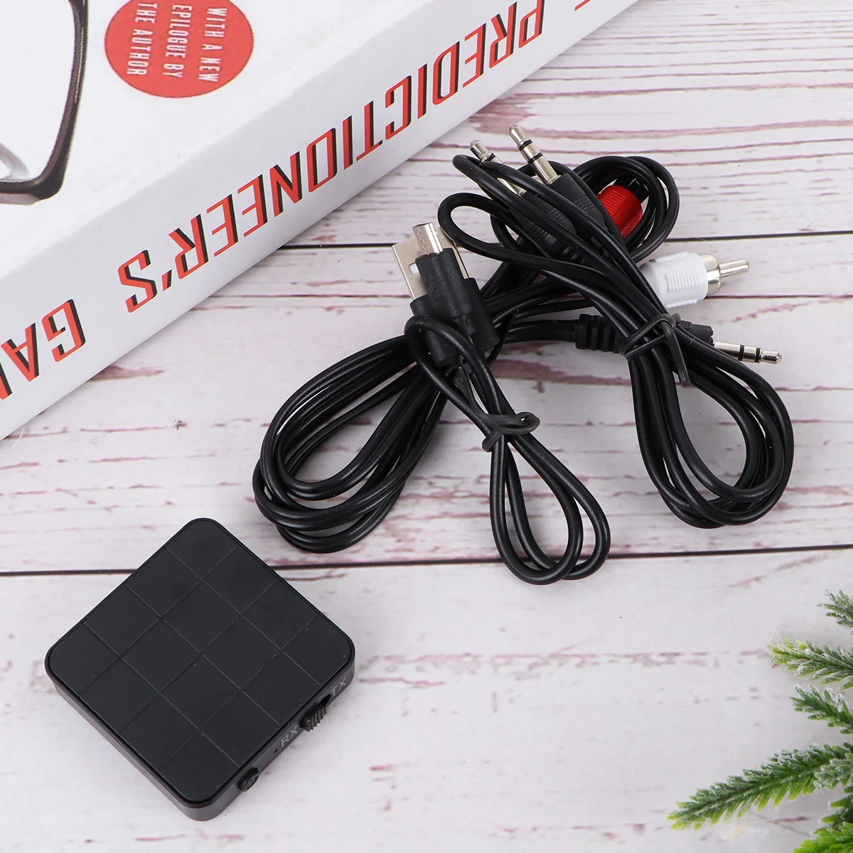 

.0 Audio Transmitter Receiver Two-in-One Portable Stereo Music Adapter for Computer Speakers 35mm Cable Black