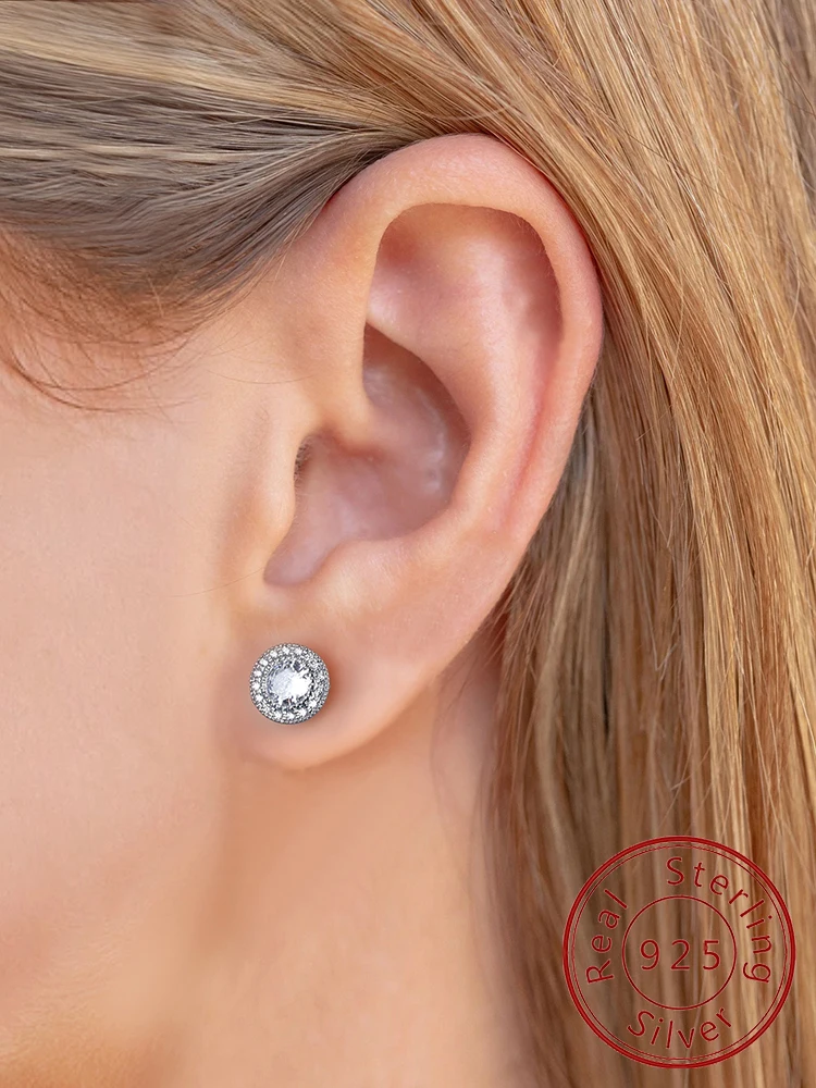 925 Sterling Silver Classic Fashion Simplicity Geometric Circular Earrings For Women Anniversary Party High Quality Fine Jewelry