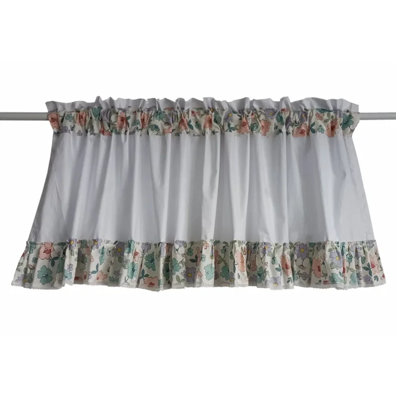 ستائر قصيرة على شكل زهور حلوة كورية لغرفة المعيشة ستائر نصف مرقعة بالزهور اليابانية للمطبخ # أ651 #3