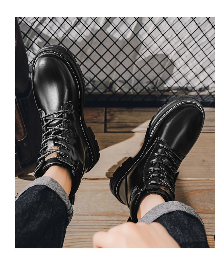 Modische Herren-High-Top-Stiefel, weiches Komfortfutter, verschleißfeste Sohle, ideal für Outdoor-Sport und Wandern. – Detail 12