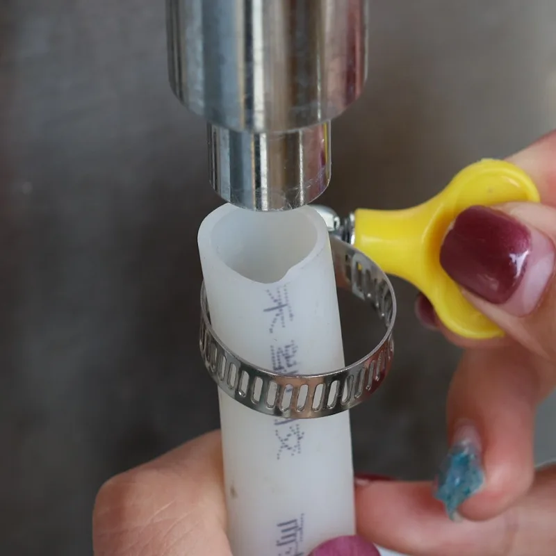 16-25mm Yellow Plastic Handle Hand Twist Hose Clamps Stainless Steel Screw Band Adjustable Hose Clamps Water Pipe Fastener Clips