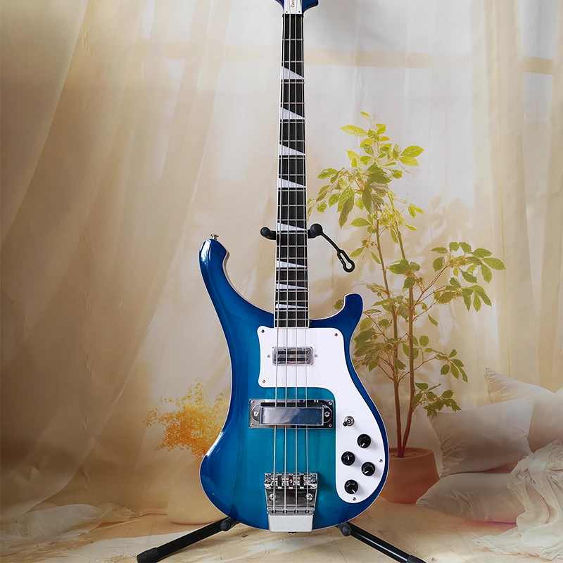 Transparent Blue Water Ripple Electric Guitar, Instrument for Band Rehearsal and Performance, Shipped from Our Warehouse, Rock Style, Right-Handed Play