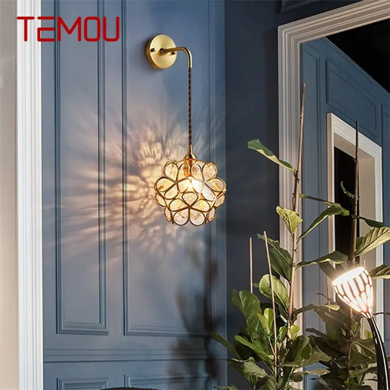 

TEMOU Modern Indoor Wall Lamps Brass Creative Romantic Petal Decorative For Living Room Corridor Bed Hotel