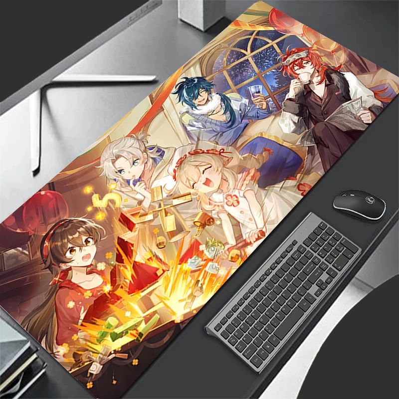 Mousepad Computer Gaming Accessories HD Keyboard Pad Office PC Rubber G-genshin Impact Klee Mouse Pad Decoracion Desk Mouse Mat
