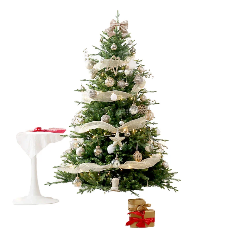 Eco-friendly 180cm artificial Christmas tree set polyethylene + PVC mixed decoration holiday base