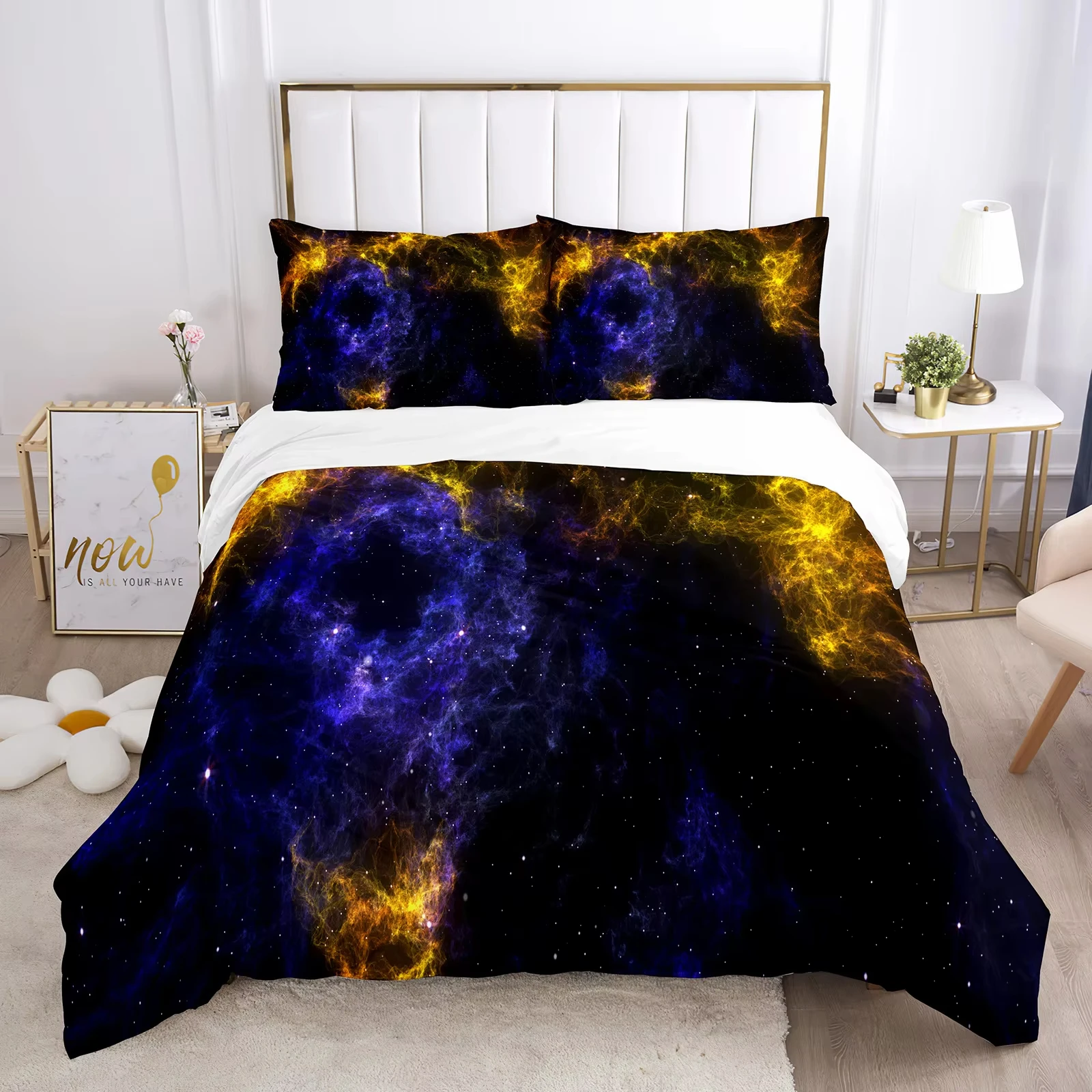 Galaxy Series Bedding Set Starry Sky Comforter Cover Universer Outer Space Theme Duvet Cover Nebula Galaxy Printed Bedspread