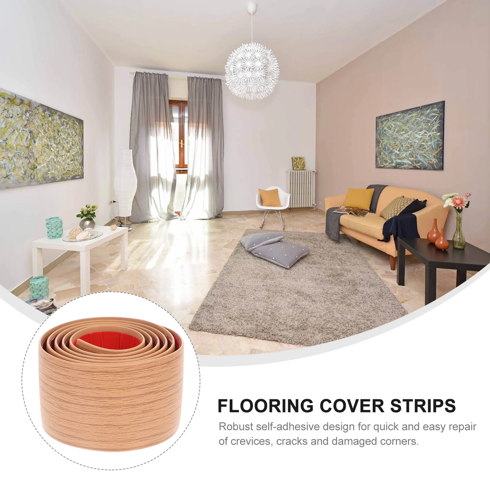 Bodenübergangsstreifen, PVC-Schwellenverkleidung für Teppich, Fliesen, Lückenabdeckung, Wohnzimmer, Küche, Teiler, Holz, Vinyl, Kantenböden