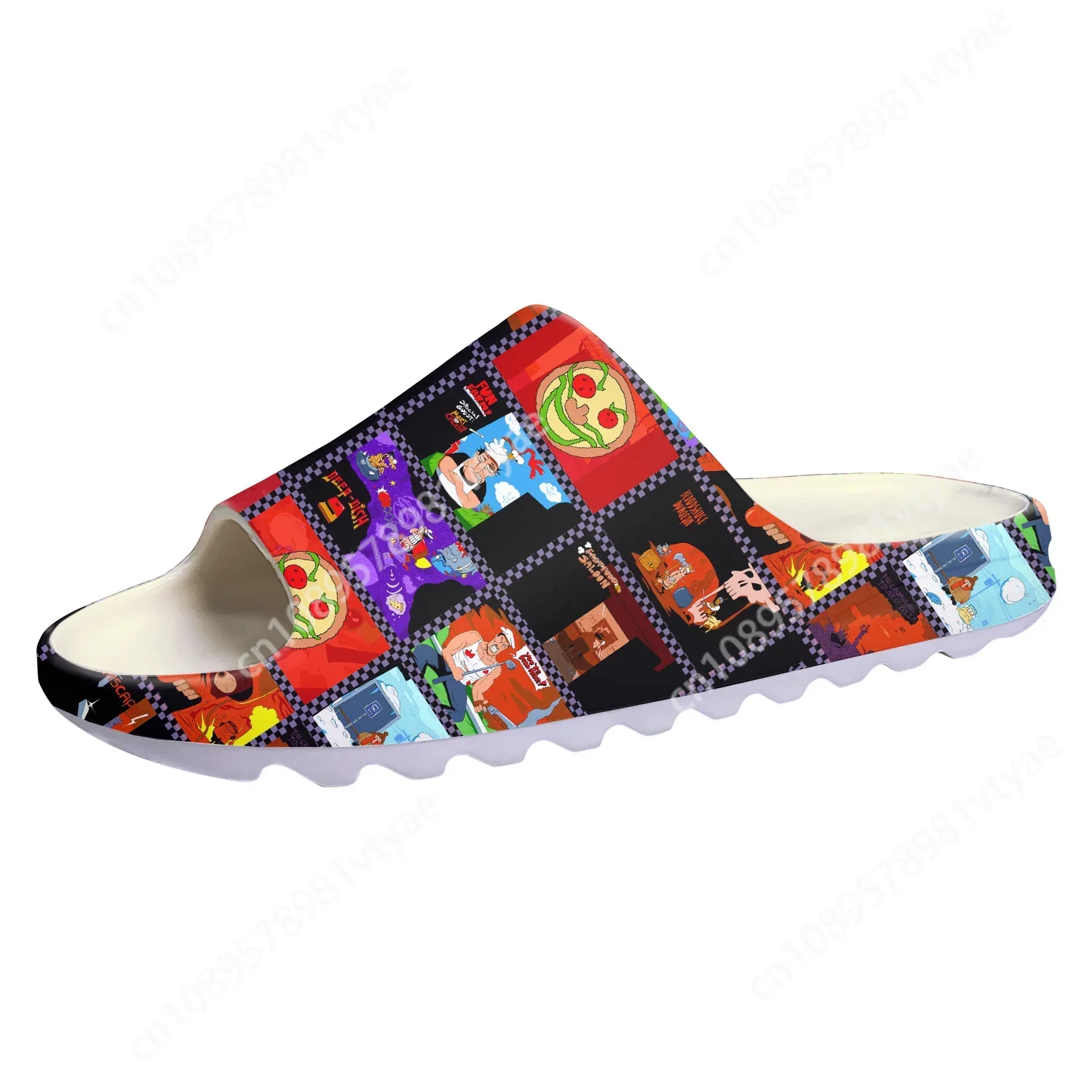 Pizza Tower Custom Soft Sole Sllipers Cartoon Game Mens Womens Teenager Fashion Home Clogs Custom Water Shoes on Shit Sandals