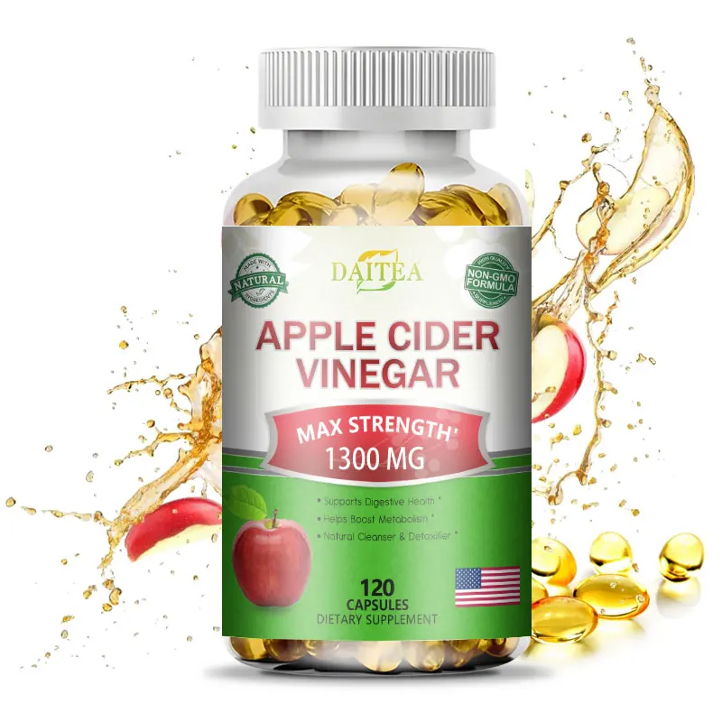 

Apple Cider Vinegar Supplement Capsules - Support Digestive Health, Increase Satiety, Healthy Weight Management - 120 Capsules