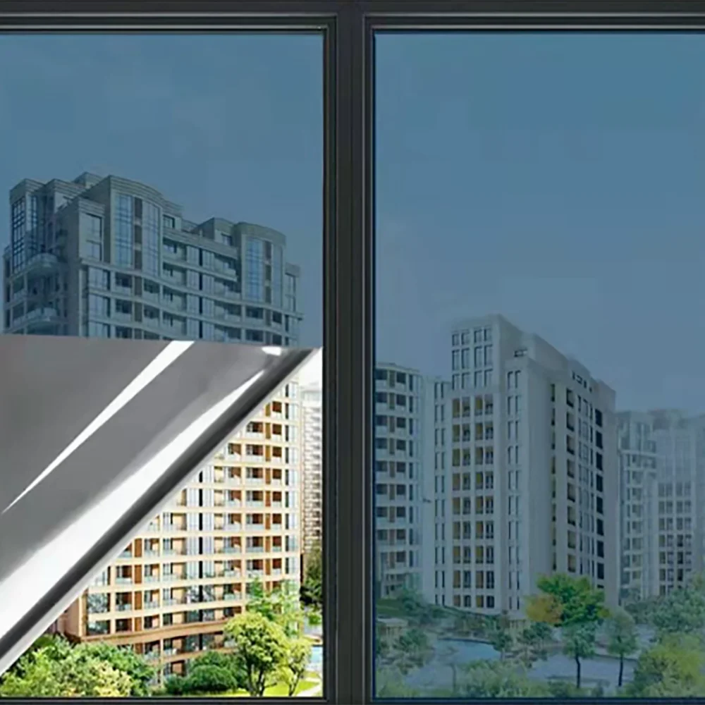 Privacy Protection Home Insulated Glass Film Windows Balcony Sunscreen Unidirectional Mirror Window Film Stickers