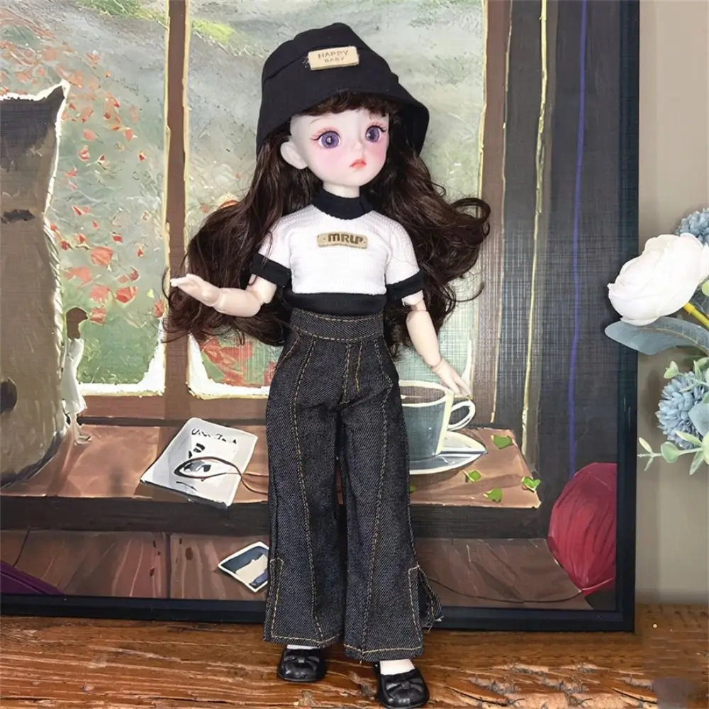 Conjunto de Boneca BJD 1/6 de 30cm com Roupas, Cabelo Longo, Olhos Atraentes, Bonecas BJD para Vestir, Maquiagem Elegante em Vários Estilos