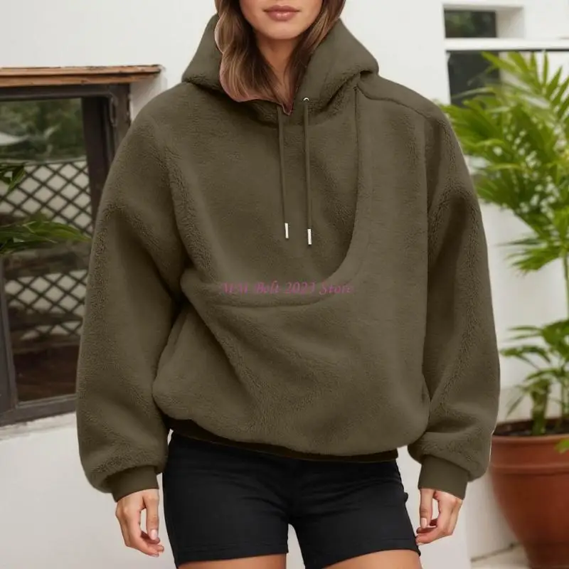 49ME المرأة هوديي الصوف هوديي (مع جيب القط) القط والكلب طويل الأكمام البلوز #1