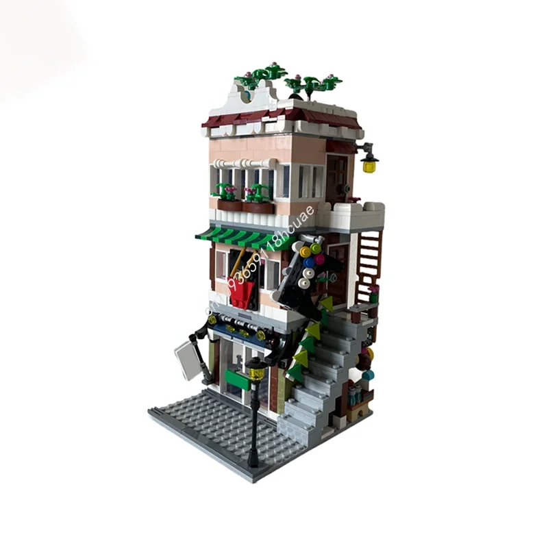 921 pièces MOC Noodle Shop Arcade modulaire créateur 3 modèles blocs de Construction Construction cadeaux de noël bricolage jouet brique enfants anniversaire