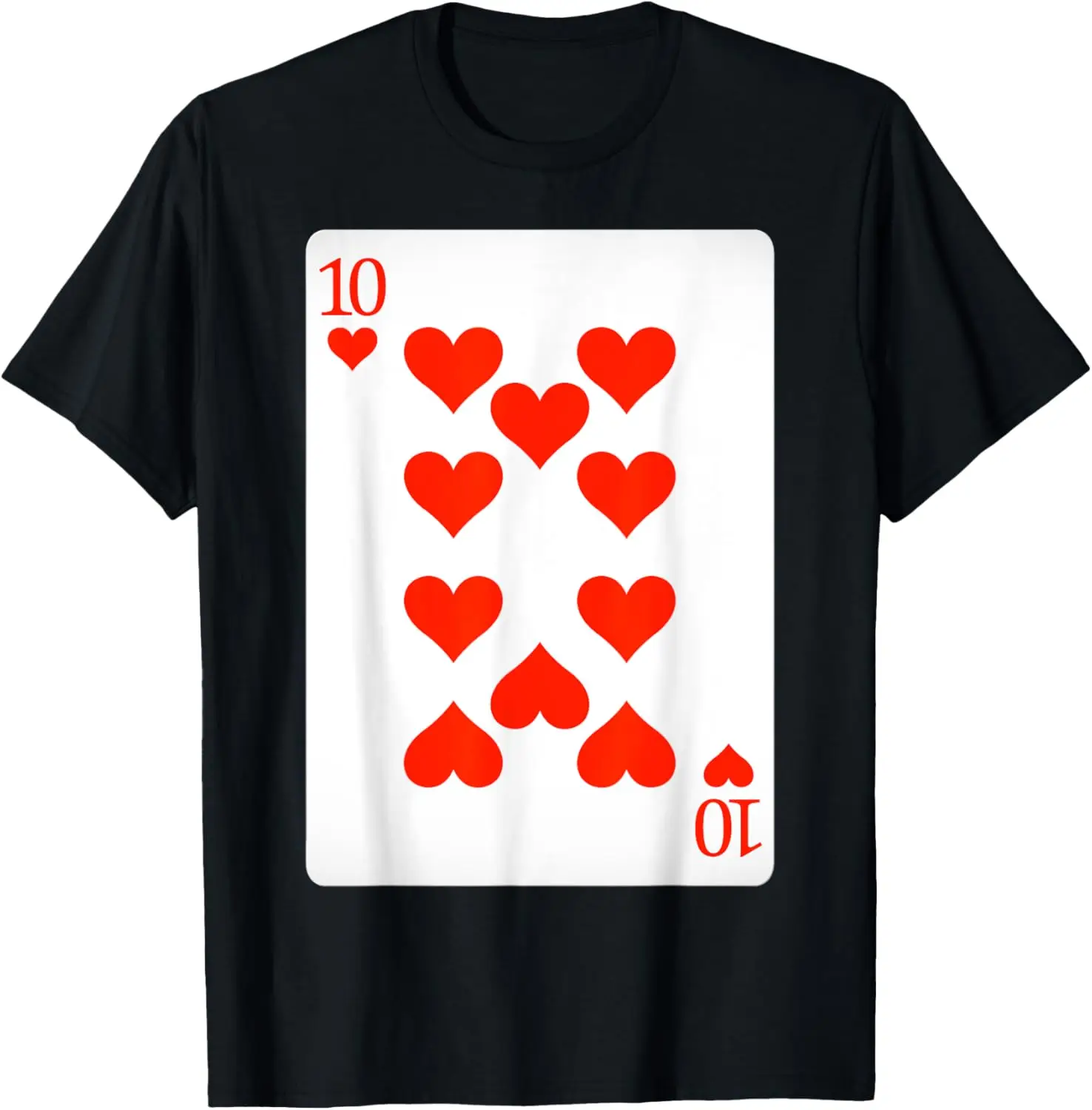 10 Ten Of Hearts Playing Cards Shirt Easy Halloween Costume T-Shirt