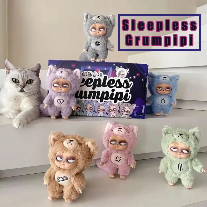 

Original Sleepless Grumpipi-Sleepless Bear Series Vinyl Plush Blind Box Cute Doll Home Decoration Collection Set Toy Couple Gift