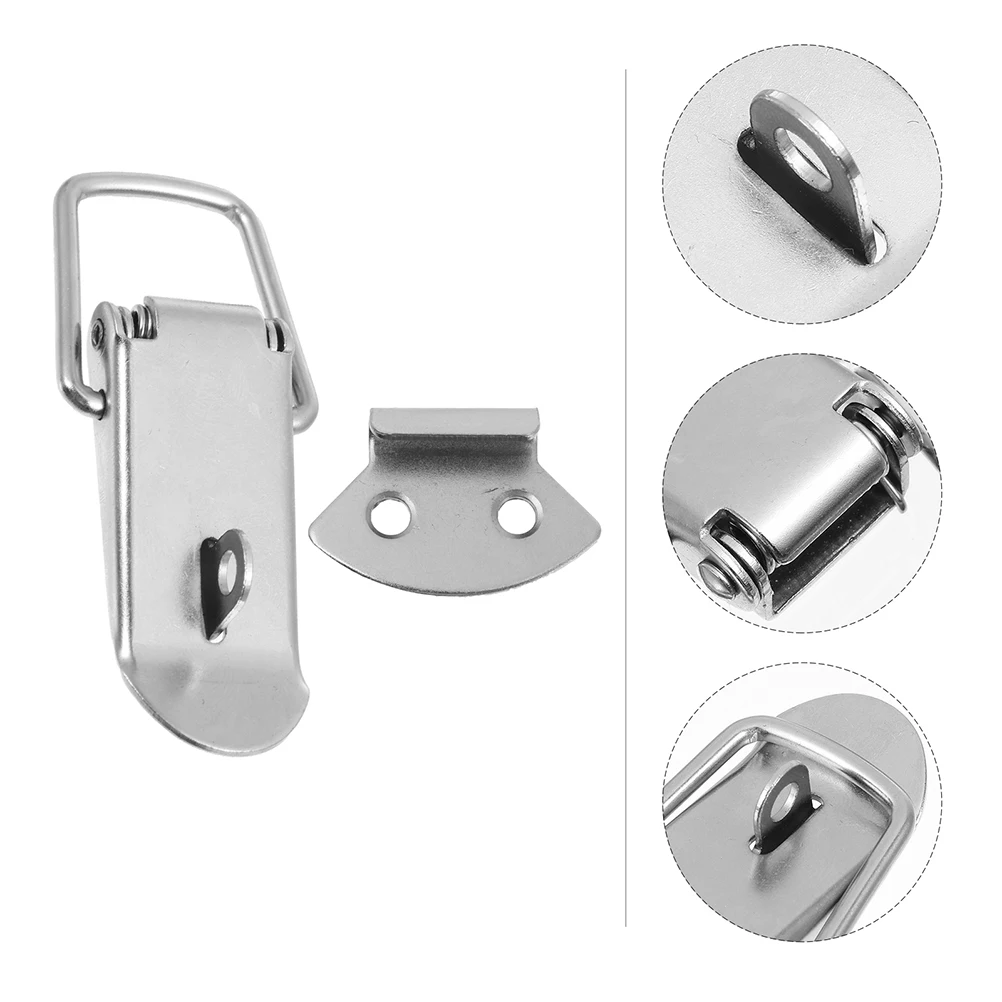 

12pcs Spring Lock Billed Toggle Hasp Clip Iron Latch Sturdy Buckle Nickel Plated Cabinet Door Box Locker Tool Safe Durable
