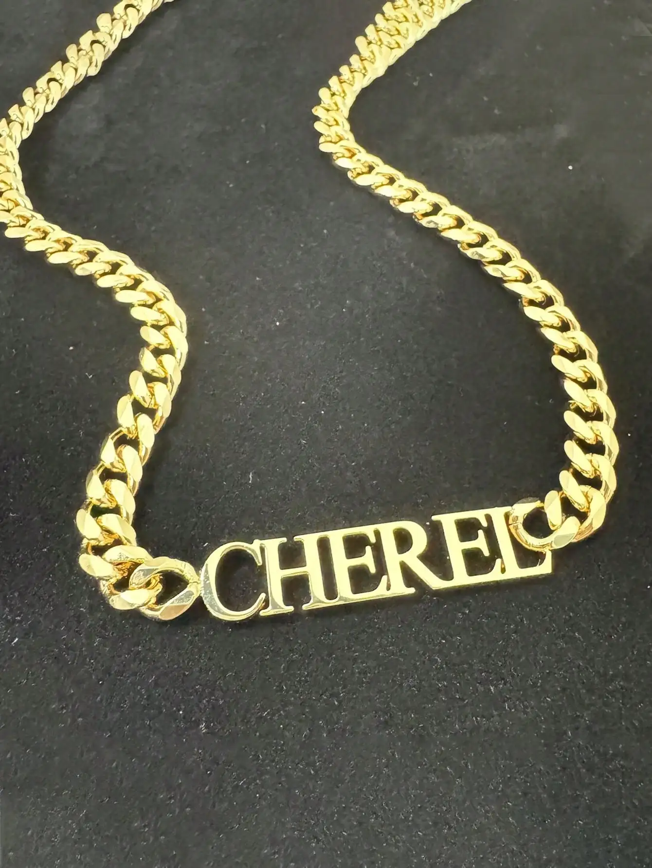 DOREMI 8mm Cuban Chain Choker Personalized Thick Letter Name Necklace and Bracelet Customized Initial Cuban Link Jewelry Set - Image 4