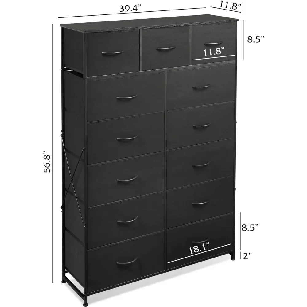 

Fabric Dresser for Bedroom Tall Dresser for Bedroom With 13 Drawers Furnitures Nursery Toilet Furniture Makeup Table Steel Frame