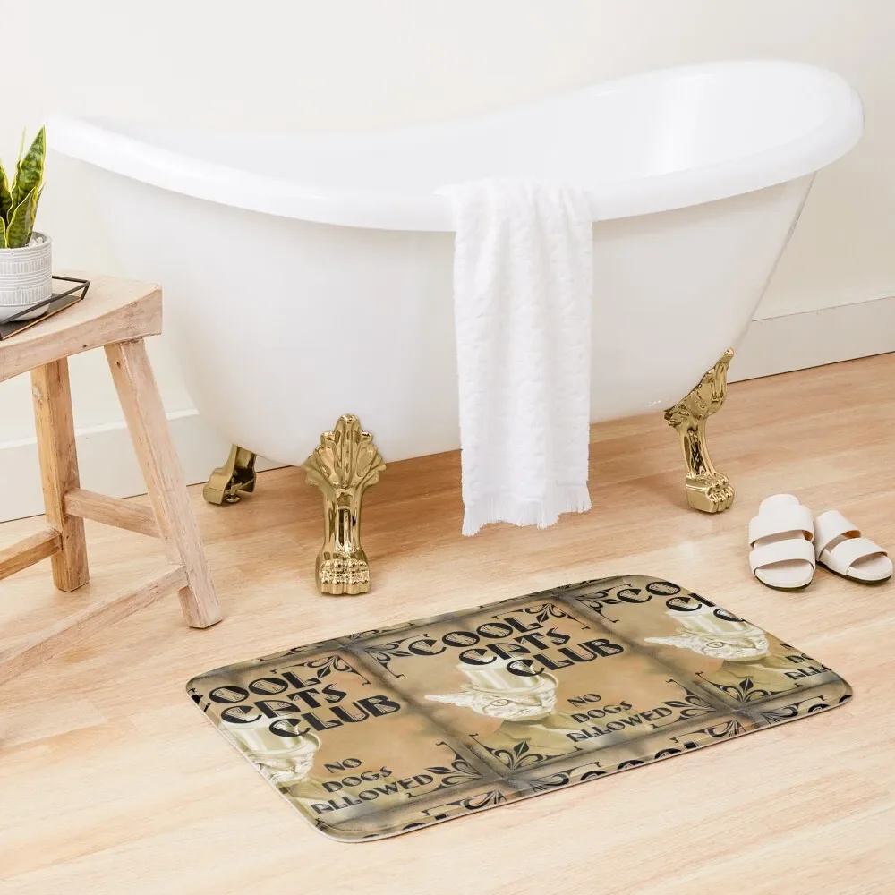 

Cool Cats Club - no dogs allowed art deco style Bath Mat Room Carpet Mats For Bathroom And Toilet Bathroom Accessory Mat